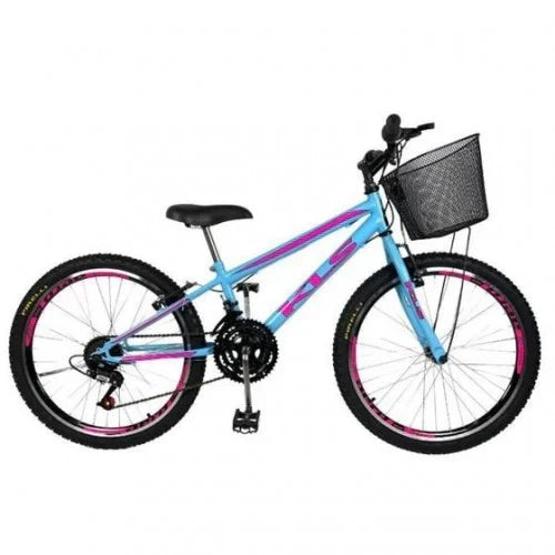 Bicicleta Mtb Aro 24 Alumínio Sport Gold Freio V-Brake 21 Marchas Feminina Kls