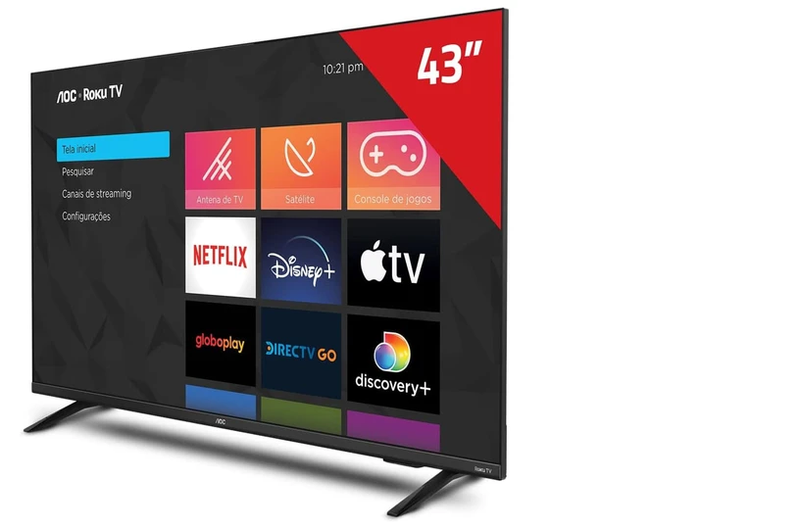 Smart TV 43 Polegadas AOC LED FULL HD, 3 HDMI, 1 USB, Wi-Fi - 43S5135/78G