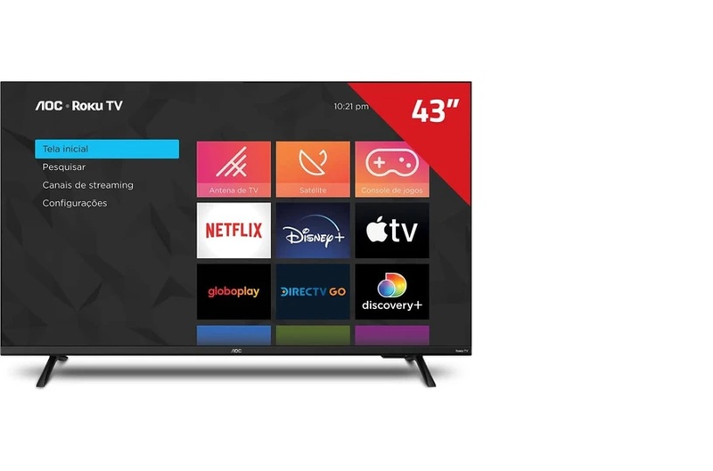 Smart TV 43 Polegadas AOC LED FULL HD, 3 HDMI, 1 USB, Wi-Fi - 43S5135/78G