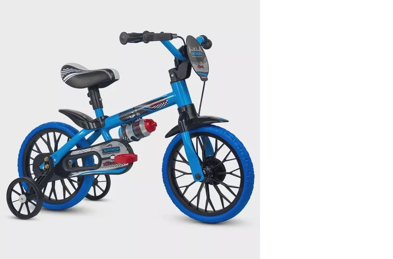 Bicicleta Infantil Bike 3 a 5 Anos Nathor Aro 12 Masculina Menino - Veloz Azul