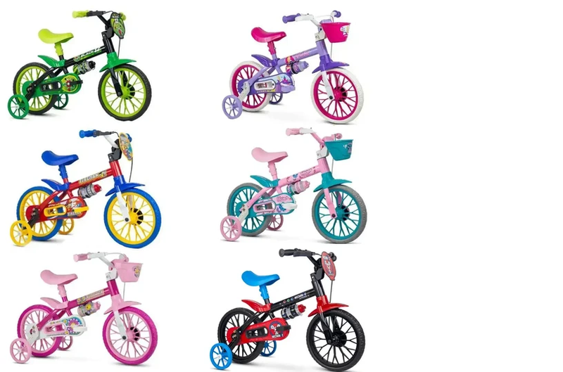 Bicicleta Infantil Nathor Bike 3 a 5 Anos Aro 12 Masculina Feminina