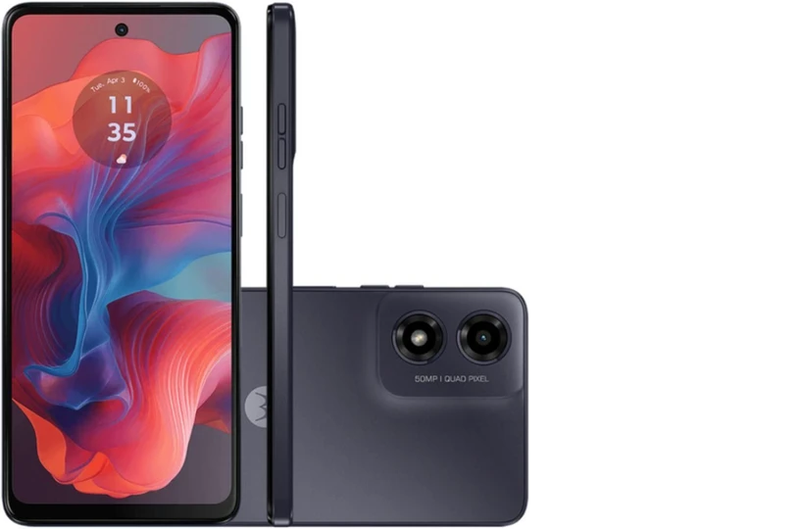 Smartphone Motorola Moto G04S 4G 128GB 8GB RAM Boost Tela 6.6" Câmera AI 50MP + Selfie 5MP - Grafite