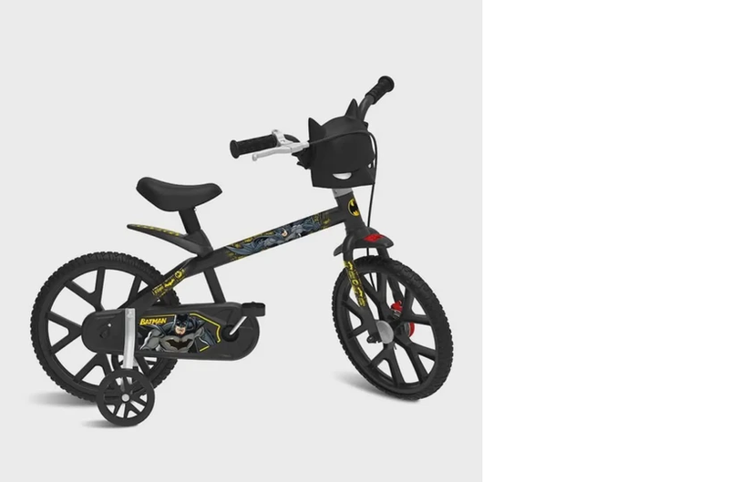 Bicicleta Infantil Batman 4 A 6 Anos Aro 14 Com Máscara Removível Bandeirante