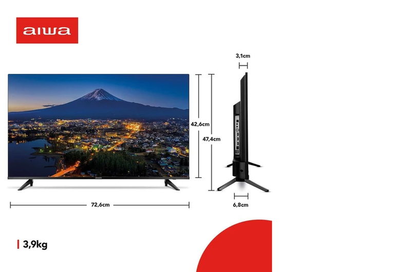 Smart TV 32" LED AIWA BL-02-A 2 HDMI 2 USB