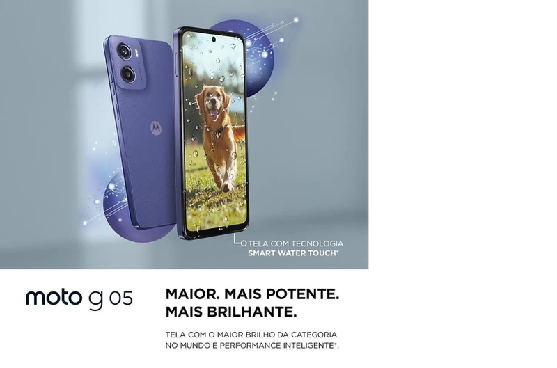 Smartphone Motorola Moto G05 128GB 12GB RAM Boost Câmera 50MP AI Bateria de 5200 mAh Tela 6.7 - Cinza